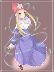 Rule 34 | bad id, bad pixiv id, blonde hair, final fantasy, final fantasy tactics, hat, long hair, long sleeves, mizuzono, red eyes, robe, shoes, solo, time mage, time mage (fft)