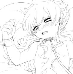 Rule 34 | 1boy, bdsm, bondage, bound, collar, greyscale, hakuryuu (inazuma eleven), inazuma eleven, inazuma eleven (series), inazuma eleven go, leash, lineart, long hair, lowres, lying, male focus, monochrome, nipples, on back, topless male, solo, tobi (one)