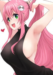 Rule 34 | 1girl, armpits, green eyes, highres, lala satalin deviluke, open mouth, pink hair, solo, to love-ru