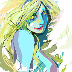 Rule 34 | 1girl, blonde hair, harpy, licking lips, long hair, looking at viewer, miyakotyo, monet (one piece), monster girl, one piece, solo, tongue, tongue out, wings, yellow eyes