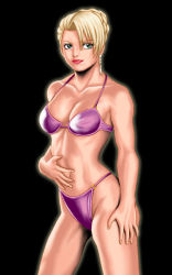 Rule 34 | 1girl, bikini, blonde hair, mature (kof), muscular, pink bikini, snk, solo, swimsuit, the king of fighters