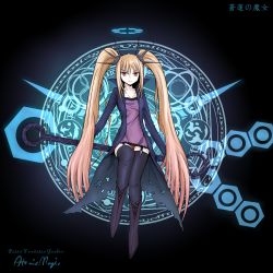 Rule 34 | 1girl, blonde hair, hair ornament, langjiao, long hair, magic circle, pixiv fantasia, pixiv fantasia wizard and knight, red eyes, solo, twintails