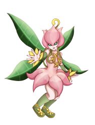 Rule 34 | 1girl, absurdres, digimon, digimon (creature), fairy, female focus, flower, full body, highres, legs together, lilimon, looking at viewer, monster girl, nail polish, petals, plant girl, simple background, thorns, white background