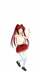 Rule 34 | 00s, animated, animated gif, kousaka tamaki, lowres, red hair, school uniform, serafuku, solo, to heart (series), to heart 2, topless, what