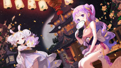 Rule 34 | + +, 5girls, ahoge, animal, animal ears, architecture, arms up, asymmetrical legwear, azur lane, bad id, bad pixiv id, bare shoulders, black ribbon, blouse, blush, brown hair, brown legwear, building, china dress, chinese clothes, cleavage cutout, clothing cutout, commentary request, covered mouth, double bun, dress, dutch angle, east asian architecture, elbow gloves, flower, food, full moon, gloves, hair between eyes, hair bun, hair ornament, hair ribbon, hair rings, head tilt, highres, holding, holding tray, javelin (azur lane), laffey (azur lane), lantern, long hair, looking at viewer, mid-autumn festival, mio-muo1206, moon, multiple girls, night, night sky, ning hai (azur lane), outdoors, panties, paper lantern, petals, ping hai (azur lane), pink dress, puffy short sleeves, puffy sleeves, purple dress, purple eyes, rabbit ears, red dress, red eyes, ribbon, shirt, short sleeves, side bun, silver hair, single hair bun, single side bun, single thighhigh, sitting, sky, sleeveless, sleeveless dress, standing, star (sky), starry sky, sweat, thighhighs, tray, twintails, underwear, uneven legwear, unicorn (azur lane), v-shaped eyebrows, very long hair, white gloves, white legwear, white panties, white shirt, winged unicorn, yellow flower