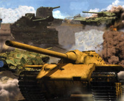 Rule 34 | aureole (panzer front), cloud, day, e-79, is-152, lowres, military, military vehicle, motor vehicle, no humans, panzer front, short bull, sky, su-122s, t69e3, tank, vehicle focus