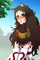 Rule 34 | 1boy, animal ears, argyle, argyle clothes, argyle shirt, blue sky, blush, cat ears, commentary request, day, detached sleeves, flowery peko, fur collar, long hair, looking at viewer, male focus, nose blush, open mouth, outdoors, ragnarok online, shirt, short bangs, short eyebrows, sky, solo, sorcerer (ragnarok online), tree, upper body, white shirt, white sleeves