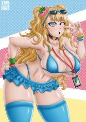 Rule 34 | 1girl, blonde hair, breasts, galko, highres, huge breasts, oshiete! galko-chan, smile, v