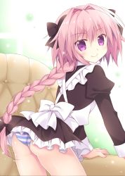 Rule 34 | 1boy, astolfo (fate), bow, braid, fate/grand order, fate (series), highres, looking at viewer, maid, smile, solo, trap