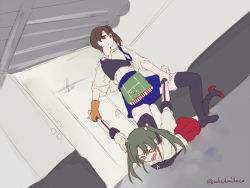 Rule 34 | 2girls, billy herrington, danny lee, fighting, gachimuchi pants wrestling, japanese clothes, kaga (kancolle), kantai collection, mikeco, miko, multiple girls, parody, tears, twitter username, wakuwakumikeco, wrestling, wrestling (series), zuikaku (kancolle)