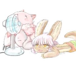 Rule 34 | 10s, artist request, brown eyes, rabbit, furry, lowres, made in abyss, mitty (made in abyss), nanachi (made in abyss), open mouth, white hair