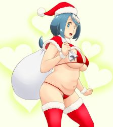 Rule 34 | 1girl, bag, belly, blue eyes, blue hair, breasts, creatures (company), covered erect nipples, eyebrows, female pubic hair, game freak, hat, lana&#039;s mother (pokemon), large breasts, long hair, matching hair/eyes, mature female, nintendo, open mouth, panties, plump, pokemon, pokemon (anime), pokemon sm (anime), pubic hair, solo, standing, stomach, tof, underwear