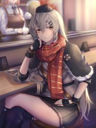 Rule 34 | 3girls, absurdres, apron, asymmetrical legwear, black skirt, blonde hair, braid, breasts, brown hair, crossed legs, dress, fingerless gloves, g36 (girls&#039; frontline), girls&#039; frontline, gloves, hair between eyes, hair ornament, hair rings, hairclip, hand on own hip, has bad revision, has downscaled revision, head on hand, highres, large breasts, long hair, long sleeves, looking at viewer, maid, maid headdress, md5 mismatch, multiple girls, pleated skirt, resolution mismatch, ribbon, scarf, sidelocks, silver hair, sitting, skirt, smile, source smaller, springfield (girls&#039; frontline), svd (girls&#039; frontline), thighhighs, uneven legwear, very long hair, white dress, xyufsky