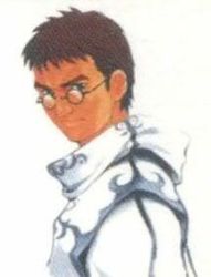 Rule 34 | 1boy, brown hair, collar, dragoon, game console, glasses, green eyes, lowres, official art, serious, shirt, syuveil, the legend of dragoon, white shirt