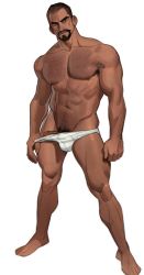 Rule 34 | 1boy, abs, bara, briefs, bulge, buzz cut, chest hair, dark-skinned male, dark skin, erection, facial hair, full body, goatee, groin, horikwawataru, large pectorals, looking at viewer, male focus, male pubic hair, male underwear, male underwear pull, mature male, muscular, muscular male, mustache, navel, navel hair, nipples, overwatch, overwatch 1, pectorals, penis, penis peek, pubic hair, pulled by self, reaper (overwatch), scar, scar on chest, short hair, sideburns, solo, stomach, thighs, uncensored, underwear, underwear only, very short hair, white male underwear