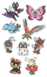 Rule 34 | 10s, absurdres, antennae, bat (animal), bird, bug, butterfly, chibi, clauncher, claws, creatures (company), crustacean, cub, dragon, fish, flabebe, flabebe (red flower), flower, game freak, gen 6 pokemon, highres, insect, litleo, nintendo, no humans, noivern, pincers, pokemon, pokemon (creature), red eyes, scatterbug, seahorse, simple background, skrelp, spewpa, tail, talonflame, tongue, tongue out, vivillon, vivillon (meadow), white background, wings, yellow eyes, yoshida nina