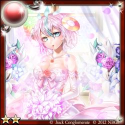 Rule 34 | .hack//, 10s, 1girl, 2012, blue eyes, blue hair, bouquet, box (hotpppink), breasts, bridal veil, bride, cleavage, dress, elbow gloves, flower, gloves, guilty dragon, large breasts, matching hair/eyes, multicolored hair, navi-ko, pink flower, pink hair, pink rose, pink theme, rose, short hair, solo, star (symbol), strapless, strapless dress, streaked hair, two-tone hair, veil, wedding dress