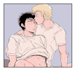 Rule 34 | 2boys, abs, ace of diamond, blush, kiss, male focus, multiple boys, muscular, sweat, tagme, undressing, wince, yaoi