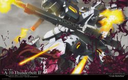 Rule 34 | a-10 thunderbolt ii (muv-luv), alien, artist request, beta (muv-luv), blood, character name, copyright name, firing, gun, holding, holding gun, holding weapon, looking to the side, mecha, muv-luv, muv-luv alternative, no humans, official art, official wallpaper, robot, science fiction, solo, tactical surface fighter, visor, weapon