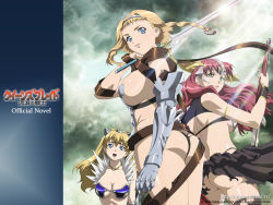 Rule 34 | 3girls, armor, ass, blonde hair, breasts, buckle, captain of the royal guard elina, claudette (queen&#039;s blade), claudette (queen's blade), claudette lord of thundercloud, elina (queen&#039;s blade), elina (queen's blade), exiled warrior leina, leina (queen&#039;s blade), leina (queen's blade), miyazawa tsutomu, multiple girls, queen&#039;s blade, red hair, sword, weapon
