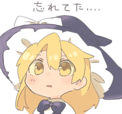 Rule 34 | 1girl, :o, aged down, blonde hair, blue bow, blue bowtie, blue hat, bow, bowtie, child, commentary request, hat, kirisame marisa, looking at viewer, partial commentary, sasa kichi, simple background, sketch, solo, touhou, translated, upper body, white background, witch hat, yellow eyes