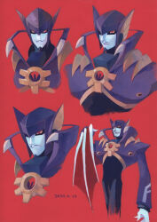 Rule 34 | 1boy, animal ears, bat ears, collage, colored sclera, commentary request, dated, facial hair, goatee, highres, male focus, mega man (series), mega man battle network, mega man battle network (series), mustache, red background, red eyes, shademan.exe, solo, tsuchibori, vampire, yellow sclera