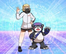 Rule 34 | bearmon, belt, blue eyes, claws, digimon, digimon (creature), hat, looking at viewer