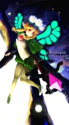Rule 34 | 1girl, blonde hair, braid, character name, copyright name, highres, mercedes (odin sphere), nishioka tomozou, odin sphere, puff and slash sleeves, puffy shorts, puffy sleeves, red eyes, shorts, solo, twin braids, wings