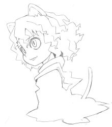 Rule 34 | androgynous, animal ears, cat ears, cat tail, d@i, fang, gender request, greyscale, hunter x hunter, monochrome, neferpitou, other focus, short hair, solo, tail
