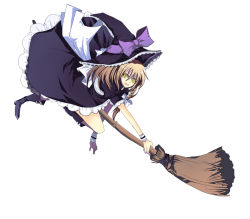 Rule 34 | 1girl, blonde hair, broom, broom riding, female focus, hair ribbon, harano, hat, kirisame marisa, ribbon, solo, touhou, witch, witch hat