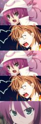 Rule 34 | 2girls, :&lt;, a1 (initial-g), angry, blood, electricity, electrokinesis, furious, highres, long image, merry nightmare, mikage touma, misaka mikoto, multiple girls, parody, tall image, third-party edit, toaru majutsu no index, what, yumekui merry