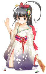Rule 34 | hagoita, hanetsuki, japanese clothes, kimono, new year, original, paddle, ponytail, solo, yurikuta tsukumi