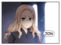 Rule 34 | 1girl, a song of ice and fire, angry, black dress, blonde hair, castle, daenerys targaryen, dress, english text, game of thrones, highres, hinghoi, purple eyes, solo, speech bubble, yandere