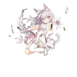 Rule 34 | + +, 1girl, aiming, aiming at viewer, animal ears, blush, breasts, closed mouth, dress, eyes visible through hair, floating hair, flower, full body, garter belt, girls&#039; frontline, glint, grey footwear, gun, handgun, high heels, holding, holding gun, holding weapon, lily (flower), long hair, looking at viewer, medium breasts, official alternate costume, official art, on one knee, p7 (girls&#039; frontline), p7 (pinky swear) (girls&#039; frontline), purple eyes, saru, shoes, sideboob, simple background, smile, solo, swept bangs, symbol-shaped pupils, tail, thighhighs, torn clothes, torn dress, torn thighhighs, transparent background, weapon, white dress, white flower, white thighhighs