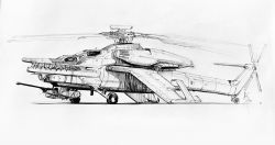 Rule 34 | a motorcycle with teeth, aircraft, commentary, english commentary, greyscale, gun, helicopter, ink (medium), mi-28, military, monochrome, no humans, original, photo (medium), redesign, traditional media, vehicle focus, weapon, white background