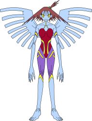 Rule 34 | 1girl, absurdres, claws, d-reaper, d-reaper adr-01, digimon, female focus, highres, katou juri, monster girl, solo, transparent background, wings