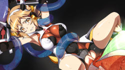 Rule 34 | 1girl, bodysuit, breasts, brown hair, censored, clenched teeth, covered erect nipples, covered navel, hetero, impossible bodysuit, impossible clothes, interspecies, large breasts, monster, multicolored bodysuit, multicolored clothes, noise (symphogear), orange bodysuit, orange eyes, penis, pussy, rape, restrained, senki zesshou symphogear, sex, shiny clothes, shiny skin, short hair, skin tight, solo focus, tachibana hibiki (symphogear), teeth, toranpo rintarou, torn bodysuit, torn clothes, vaginal