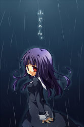 Rule 34 | 1girl, asagami fujino, kara no kyoukai, long hair, purple hair, red eyes, school uniform, solo, sonomama