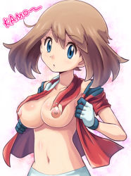Rule 34 | 1girl, breasts, breasts out, creatures (company), game freak, highres, may (pokemon), nintendo, nipples, pokemoa, pokemon, pokemon (anime), pokemon rse (anime)