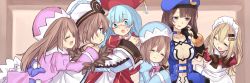 Rule 34 | 6+girls, :d, :o, apron, blanc (neptunia), blonde hair, blue coat, blue dress, blue eyes, blue hair, blue hat, blush, breasts, brown hair, buran buta, c-sha, cleavage, closed eyes, clothing cutout, coat, commentary request, dress, facing another, financier, frown, fur trim, glasses, hair ornament, hairclip, hat, holding hands, hug, hug from behind, jacket, leaning on person, long hair, looking at another, maid, maid apron, maid headdress, medium breasts, multiple girls, navel, navel cutout, neptune (series), nishizawa mina, open mouth, pink coat, pink hat, ram (neptunia), red jacket, rom (neptunia), shin jigen game neptune vii, short hair, siblings, sisters, smile, surprised, twins, wavy mouth, white coat, white hat, wide sleeves