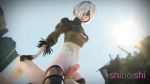 Rule 34 | 1boy, 1girl, 3d, animated, breasts, cleavage, clothed female nude male, erection, frottage, gloves, grinding, hetero, huge penis, imminent penetration, leotard, nier (series), nier:automata, nude, penis, rubbing, shiboishi, source filmmaker (medium), sumata, thighhighs, through clothes, uncensored, video, video, 2b (nier:automata)