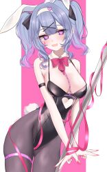 Rule 34 | 1girl, acedia, animal ears, black leotard, blue eyes, blue hair, blush, bound, bound wrists, breasts, clothing cutout, fake animal ears, fake tail, hair ornament, hatsune miku, heart, heart-shaped pupils, heart cutout, highleg, highleg panties, highres, leotard, looking at viewer, medium breasts, panties, pantyhose, pink ribbon, playboy bunny, rabbit ears, rabbit hole (vocaloid), rabbit tail, ribbon, smile, solo, symbol-shaped pupils, tail, teardrop facial mark, thigh strap, twintails, underwear, vocaloid, x hair ornament