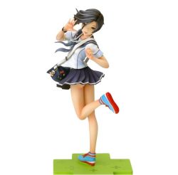 Rule 34 | 1girl, bag, black hair, figure, kobayakawa rinko, love plus, photo (medium), school uniform, short hair, simple background, skirt
