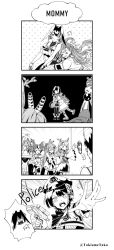 Rule 34 | &gt; &lt;, 4koma, animal ears, antlers, breasts, ceres fauna, clothing cutout, comic, commentary, dark-skinned female, dark skin, english text, feather hair ornament, feathers, finger on trigger, greyscale, hair ornament, hakos baelz, hammer, hat, height difference, highres, holding, holding hammer, holocouncil, hololive, hololive english, hololive indonesia, horns, hug, hug from behind, kobo kanaeru, large breasts, limiter (tsukumo sana), miniskirt, monochrome, mouse ears, mouse girl, mousetrap, multicolored hair, nanashi mumei, oozora subaru, oozora subaru (work), ouro kronii, ouro kronii (1st costume), phone, planet hair ornament, police, police hat, police uniform, policewoman, sharp teeth, skirt, symbol-only commentary, taka t, teeth, tsukumo sana, tsukumo sana (1st costume), twitter username, two-tone hair, underboob, underboob cutout, uniform, virtual youtuber, water gun