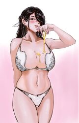 Rule 34 | 1girl, absurdres, azuma fubuki, bra, breasts, highres, large breasts, long hair, mato seihei no slave, solo, underwear
