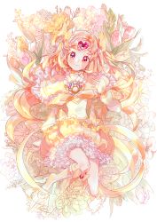 Rule 34 | 1girl, absurdres, boots, bow, brooch, bubble skirt, choker, circlet, closed mouth, cure muse (yellow), dress bow, flower, full body, hair bow, heart, highres, huge filesize, jewelry, knee boots, long hair, looking at viewer, magical girl, orange hair, pink eyes, precure, ribbon, seika (yuimarutoka0219), shirabe ako, skirt, smile, solo, suite precure, yellow bow, yellow footwear, yellow neckwear, yellow ribbon, yellow skirt, yellow theme