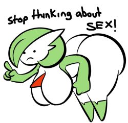 Rule 34 | 1girl, artist request, ass, bent over, breasts, creatures (company), derivative work, english text, game freak, gardevoir, gen 3 pokemon, hanging breasts, huge ass, huge breasts, leaning forward, meme, nintendo, pokemon, pokemon (creature), simple background, solo, white background