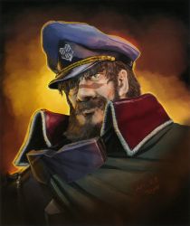 Rule 34 | 1boy, absurdres, beard, brown hair, cape, facial hair, green eyes, hat, highres, jeffrey wilder, macross, macross frontier, male focus, manly, military, military uniform, non-web source, official art, realistic, s.m.s., safety glasses, scan, scar, science fiction, solo, sunglasses, tenjin hidetaka, uniform