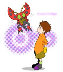 Rule 34 | bug, crests (digimon), digimon, digimon adventure, green eyes, izumi koshiro, looking at another, tentomon, wings
