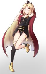 Rule 34 | absurdres, asymmetrical, asymmetrical legwear, cosplay, ereshkigal (fate), ereshkigal (fate) (cosplay), fate/grand order, fate (series), highres, leotard, mordred (fate), mordred (fate/apocrypha), parted, pendreon, thighhighs, uneven legwear